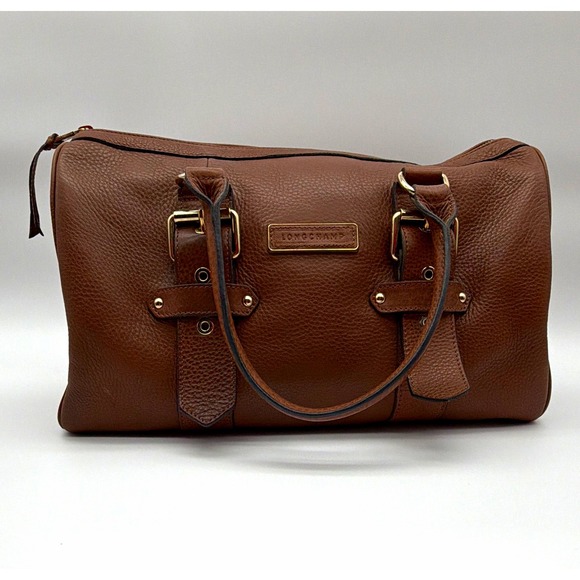 Longchamp Handbags - Longchamp Kate Moss Brown Zip Satchel Zebra Lining Gold Hardware Inner Pockets